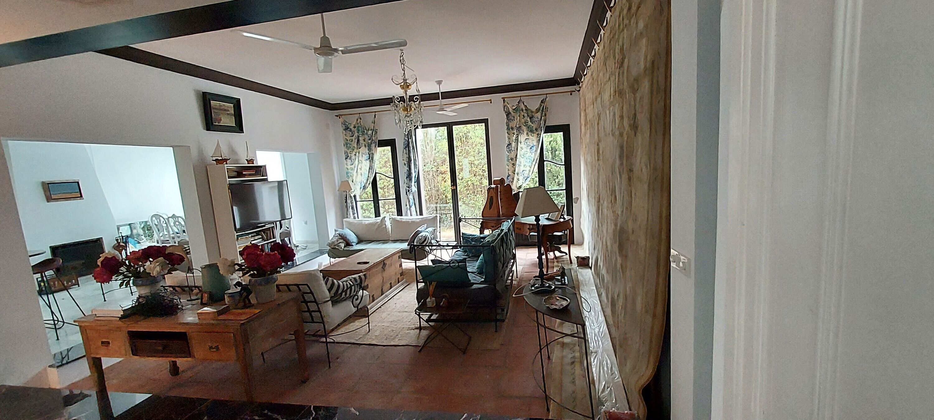 TV, lettore DVD, tavolo da ping pong