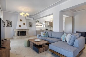 Deluxe Apartment, 2 Bedrooms, Mountain View | Living area - Oasis Luxury Residences (Zakynthos)