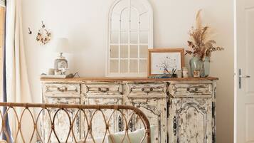 Casa de campo família, 2 quartos, vista para o jardim