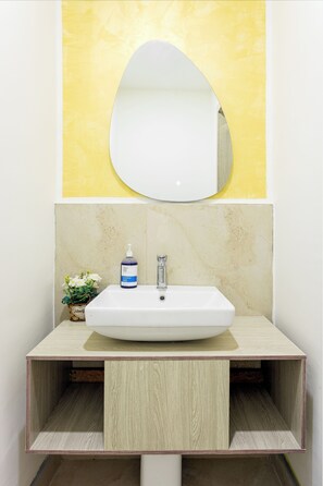 Slippers, towels, soap, shampoo