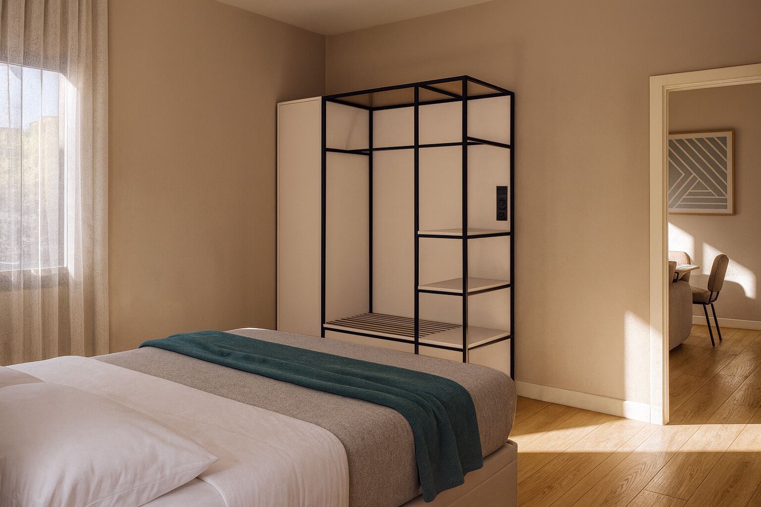 Individueel gedecoreerd, individueel gemeubileerd, een bureau