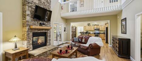 Télévision, cheminée, jeux vidéo