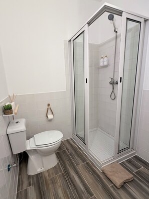 Dusche, Haartrockner, Bidet, Handtücher