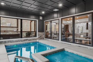Indoor pool - Beneath the Stars | Luxury 3BR Cabin w/ Indoor Pool & Game Room (Gatlinburg)