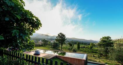 Independent studio house with panoramic terrace in mountain village.