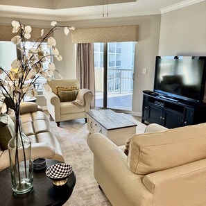 Condo, 2 Bedrooms | Living area | Smart TV - Oceanview Condo With Amenities, 703 Royale Palms 2 Bedroom Condo (Myrtle Beach)