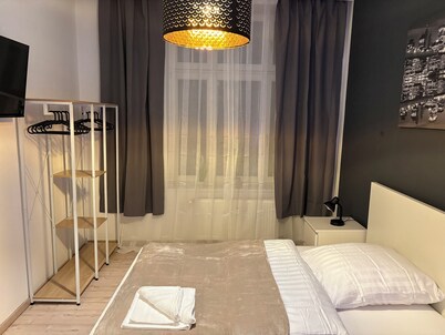 Modern furnished 3 room apartment overlooking the park balcony and elevator