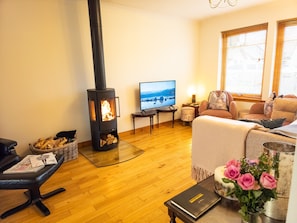 Télévision, cheminée