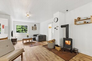Flat-screen TV, stereo - Modernised 70s cottage in forest near beach (Nykøbing Sjælland)