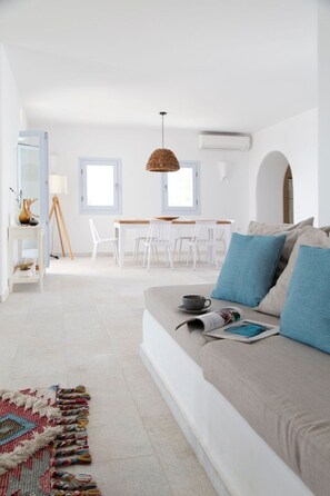 Living area - Endearing Paros Villa | Villa Irida | 4-Bedrooms | Breathtaking Sea Views |. (Paros)
