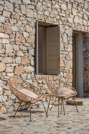 Terrace/patio - Alluring Mykonos Villa | Villa Kyma | 4 Bedrooms | Panoramic Sea Views |. (Mykonos)