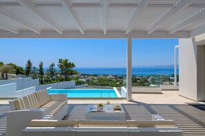Pool - Elegant Rhodes Villa | Villa Doric Dawn | 2 Bedrooms | Breathtaking Sea Views. (Lindos)