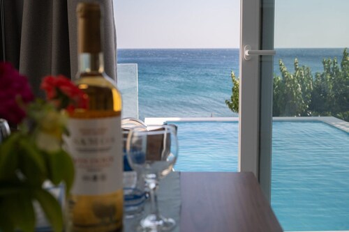 Dazzling Samos Beachfront Villa | Villa Elysian Skies | Panoramic Sea Views |.