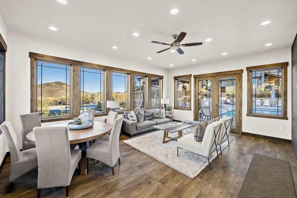 TV, fireplace, offices - Greg's Canyons Home Walk Ski Lift Private Hot Tub (Park City)