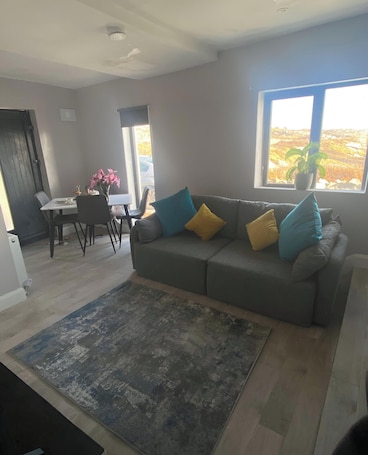 Living area. Fabulous 2-bedroom apartment with Seaview in Galway