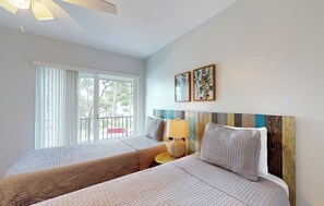 2 bedrooms, desk, iron/ironing board, travel cot