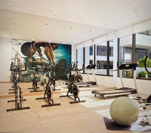 Fitness facility - HOM I Calefaccion WiFi Parking Lavandería Metro (Santiago)
