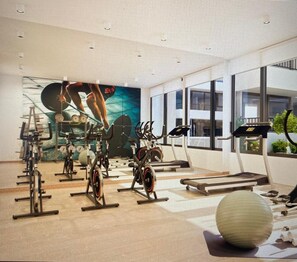 Fitness facility - HOM I Wifi Calefaccion Gym Lavandería Terraza (Santiago)