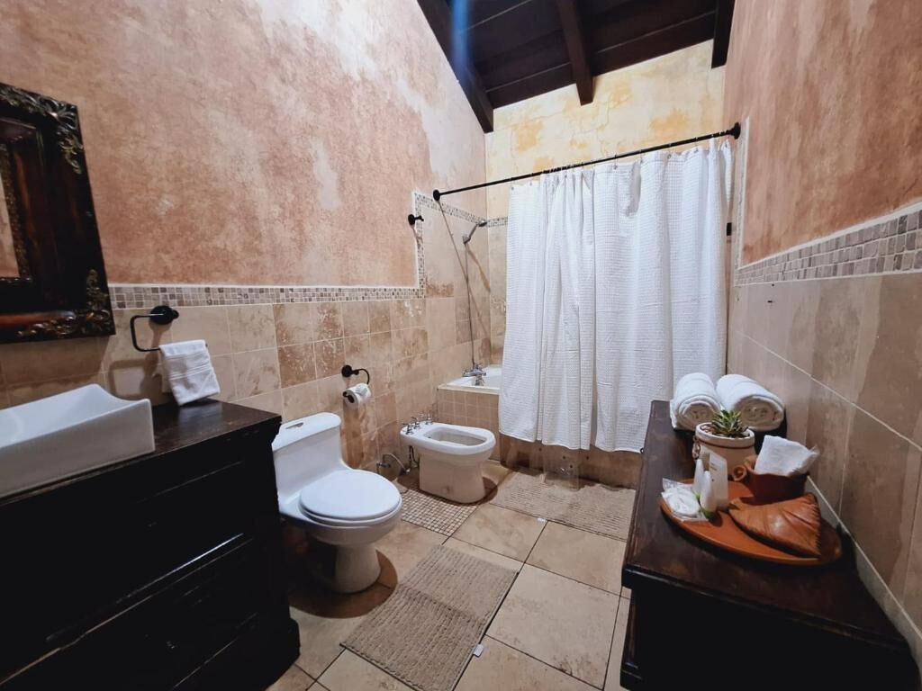 Shower, towels, soap, shampoo