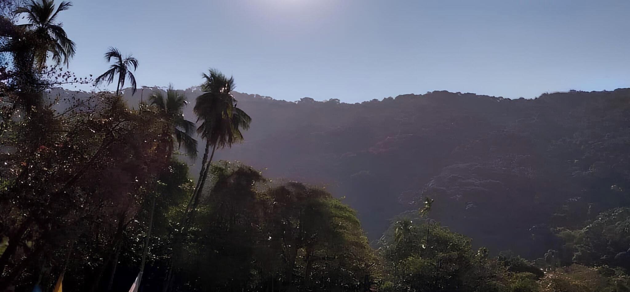 Utsikt mot landet från boendet