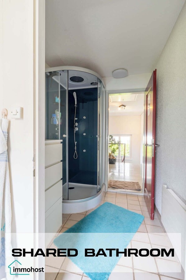 シャワー、ヘアドライヤー、タオル