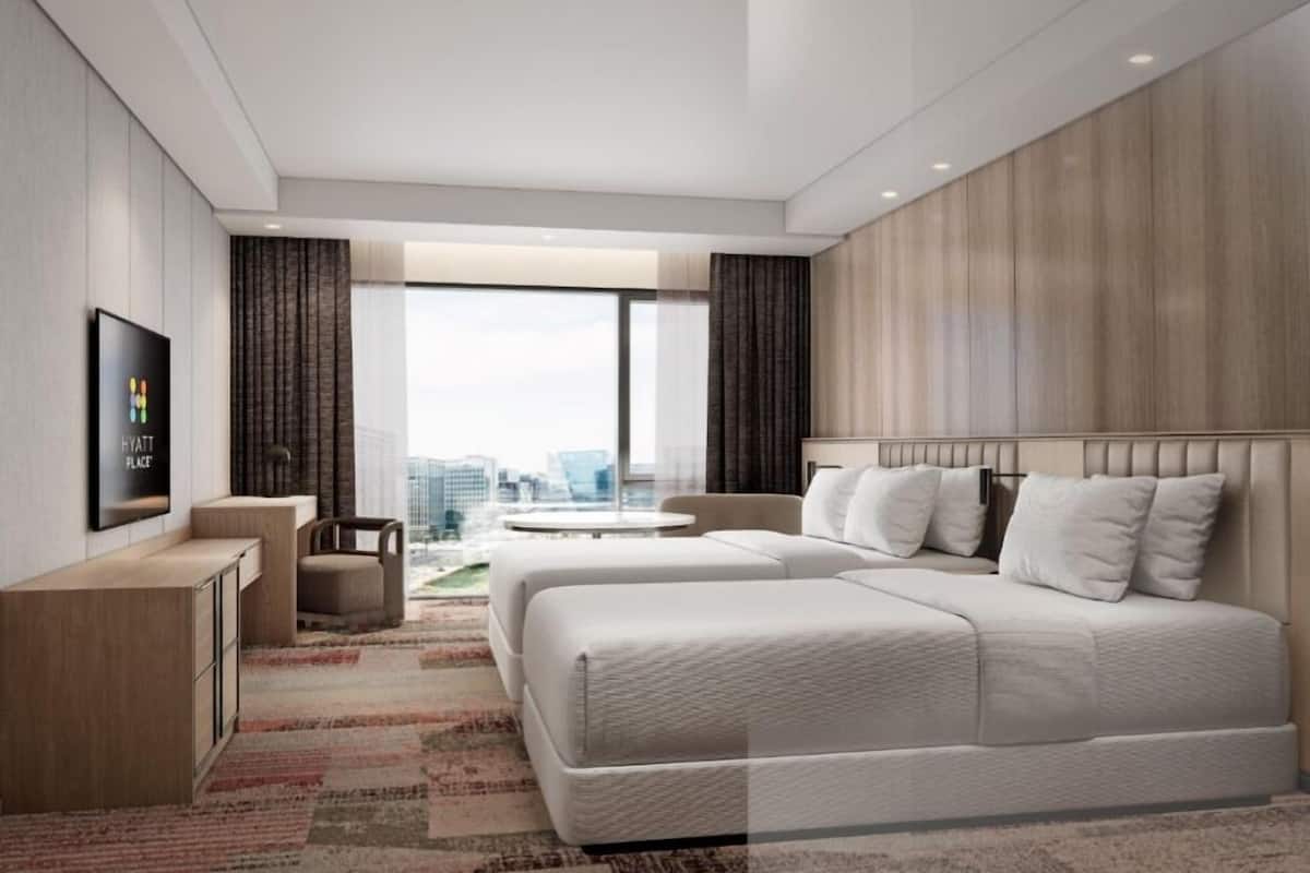 In-room safe, desk, laptop workspace, blackout drapes