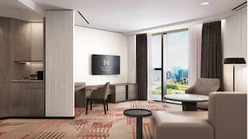 In-room safe, desk, laptop workspace, blackout drapes