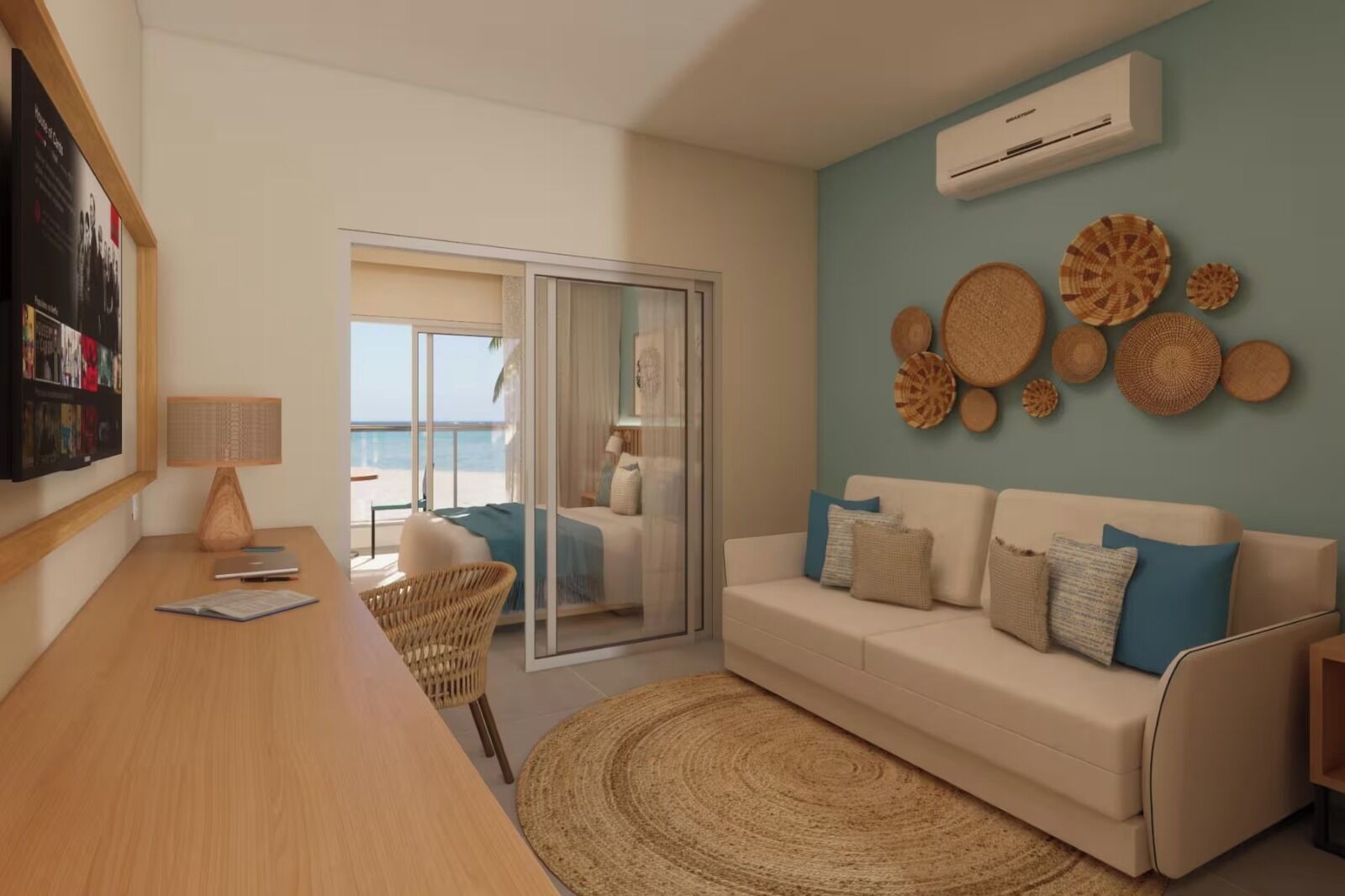 Suite, varias camas, no fumadores, vistas al mar