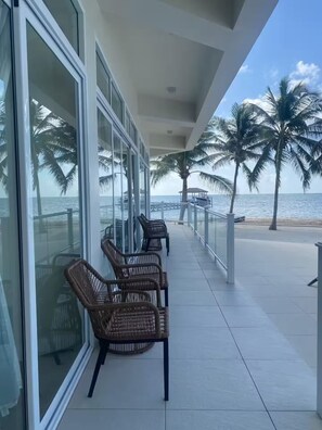Terrace/patio - Styles Beach 1B - Beach View Condo w/ Pool (San Pedro)