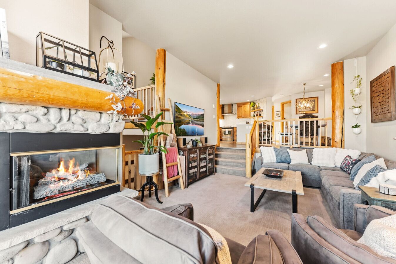 Televisión, chimenea