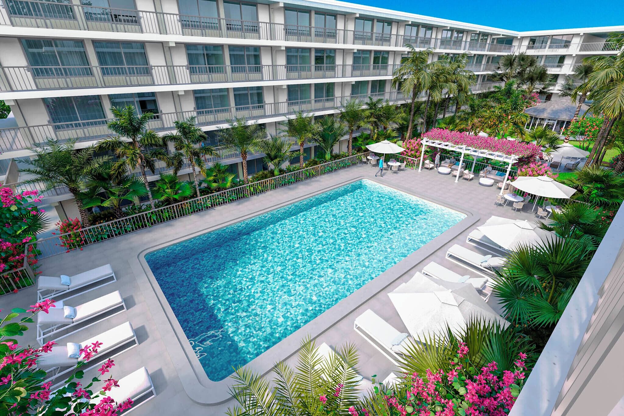 Outdoor pool, a heated pool