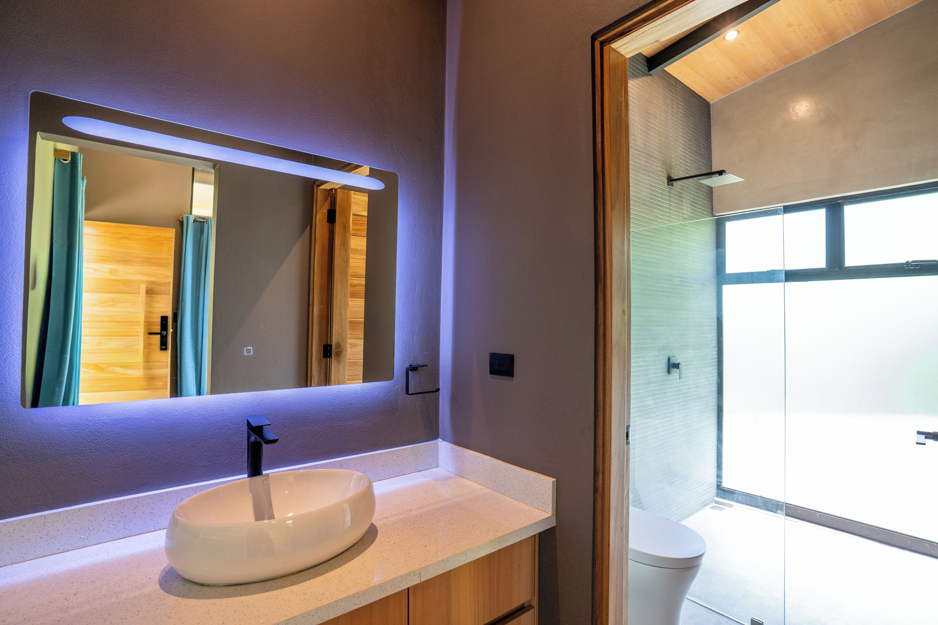 Bungalow, 1 Tempat Tidur King, kolam renang pribadi, pemandangan kebun | Kamar mandi