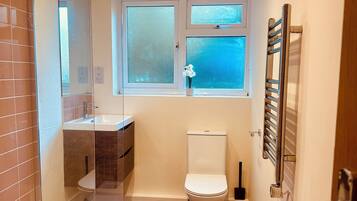 Ducha, toallas y papel higiénico