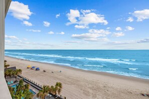 On the beach, sun-loungers, beach towels - Garden City Beach Oceanfront Condo w/ Huge Balcony & Stunning Views! (Murrells Inlet)