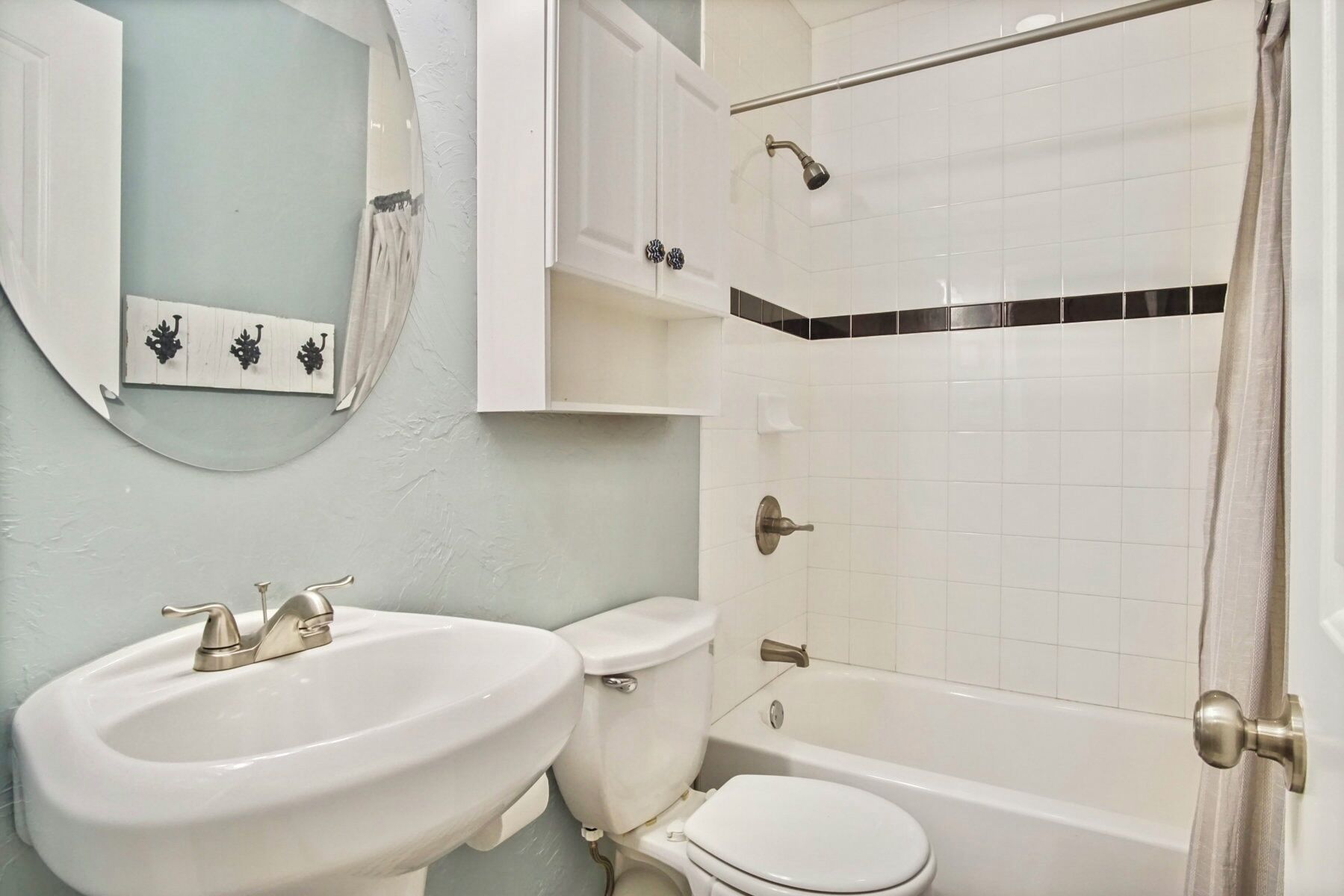 Hair dryer, bidet, towels, soap