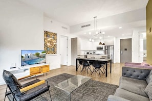 Living area - 17West 3BR | Rooftop Pool, Walk to South Beach (Miami Beach)