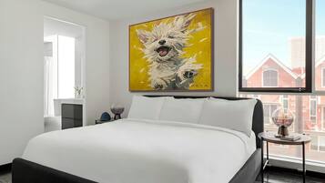 Superior appartement, uitzicht op de stad | Verduisterende gordijnen, een strijkplank/strijkijzer, gratis wifi