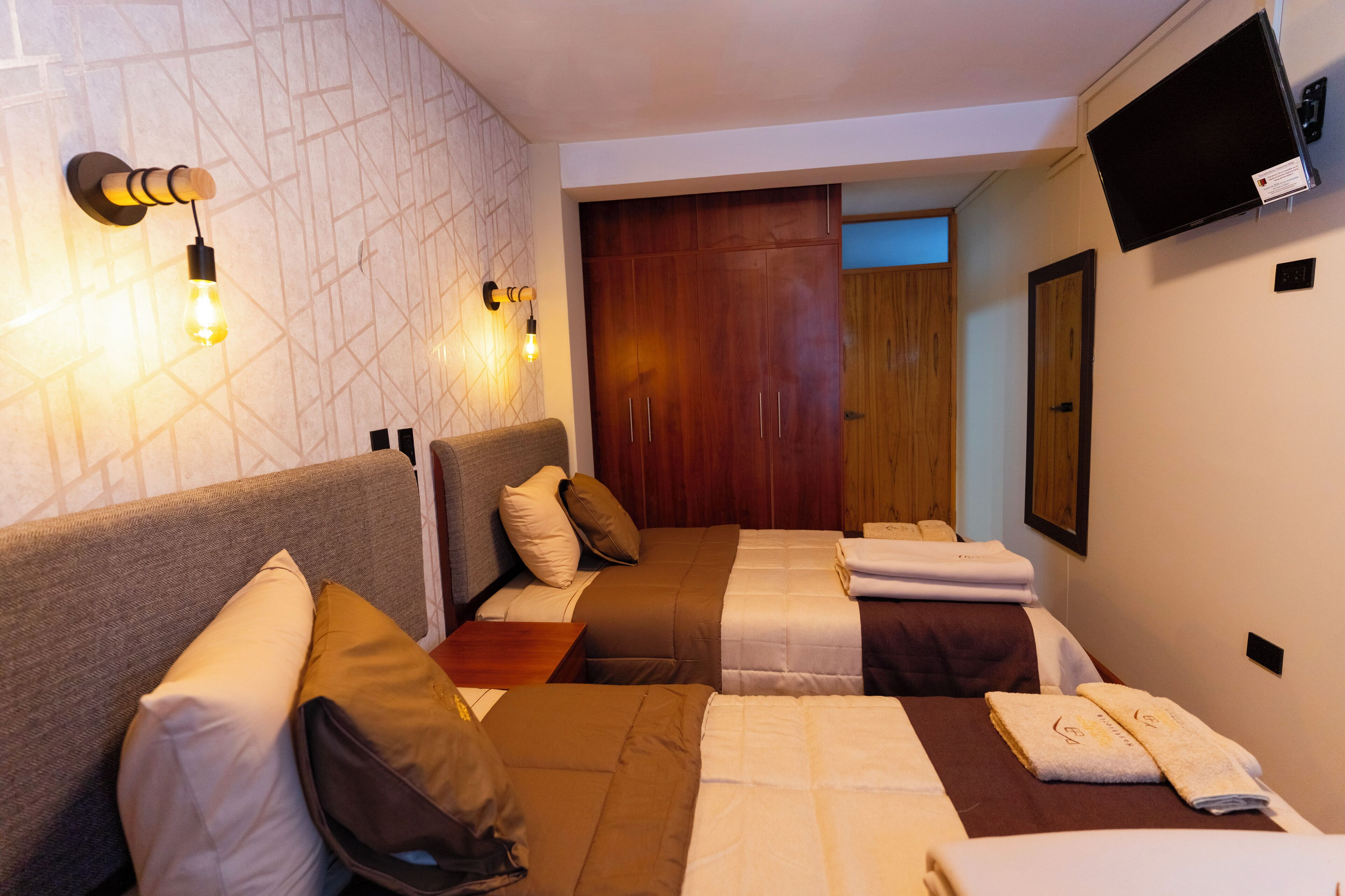 Basic Room | Desk, laptop workspace, blackout drapes, iron/ironing board