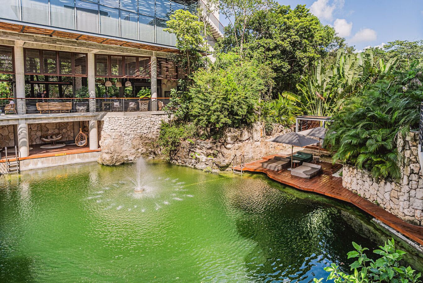 The cenote only for guests of the building