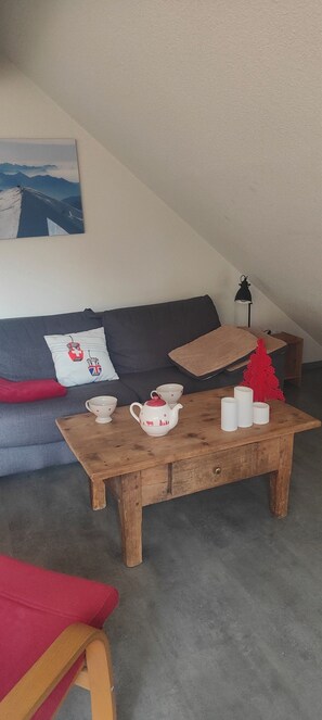 Living area - Spacious apartment with mountain view (Les Deux Alpes)