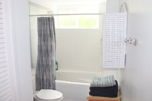 Hair dryer, towels, soap, toilet paper - Charming 2-bedroom 1-bath, large living room, fenced yard, with private entrance (Mountlake Terrace)
