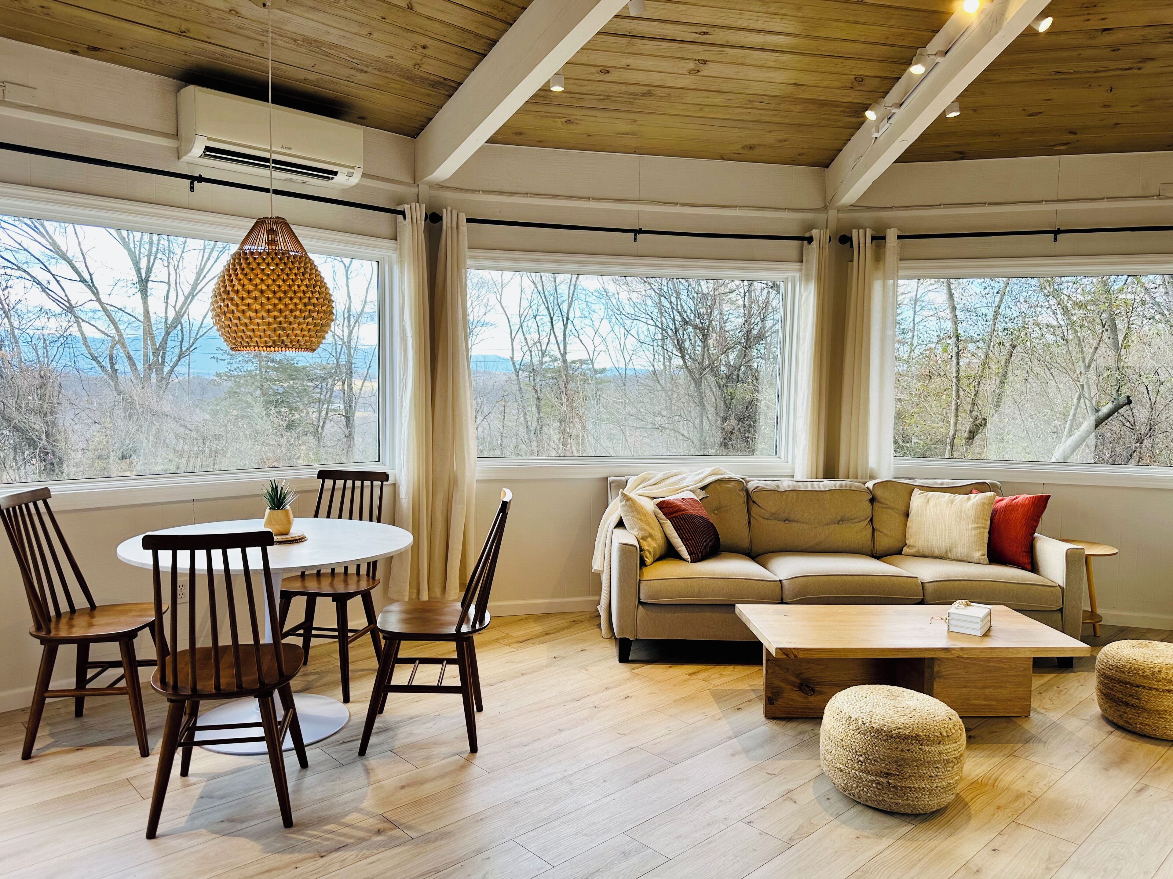 Smart TV, chimenea y libros 