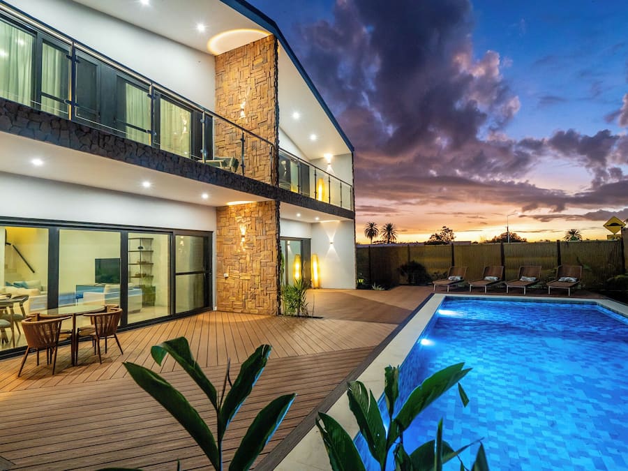 Duplex luxo, 3 quartos, cozinha, vista para a piscina | Terraço/pátio