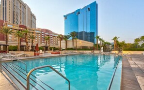 Outdoor pool, a heated pool - Classic Vegas: Amazing Views in Master Bedroom, walk-out balcony, living room (Las Vegas)