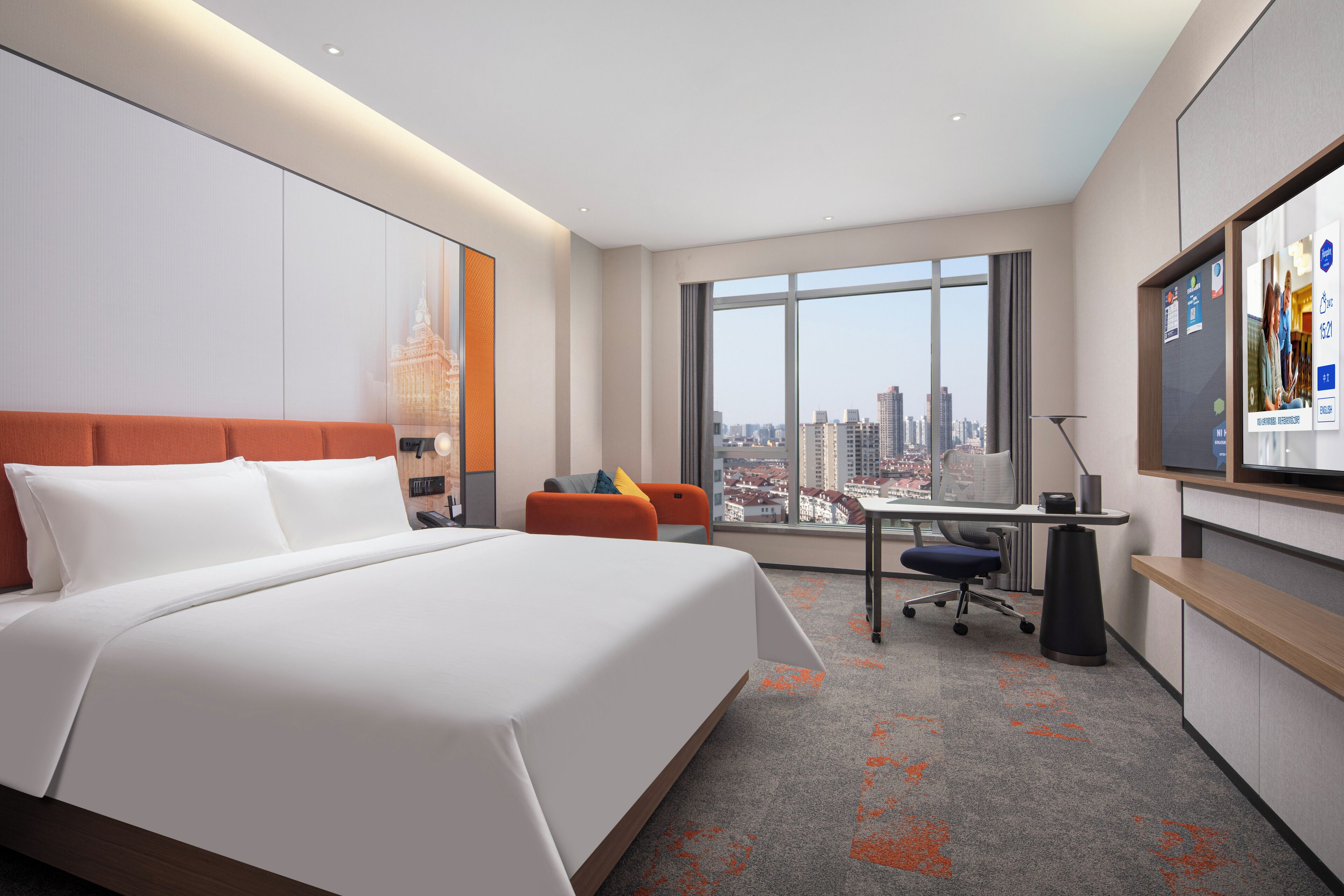 Habitación individual superior | Escritorio, espacio para trabajar con laptop y cortinas blackout 