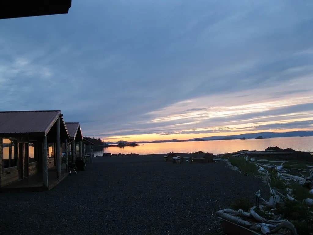 Whale Point Cabins at Sunset