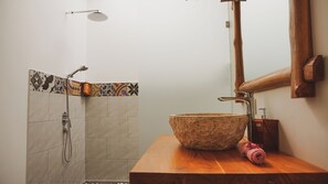 Villa, 2 Bedrooms, Private Pool, Sea View | Bathroom | Shower, towels, soap, shampoo