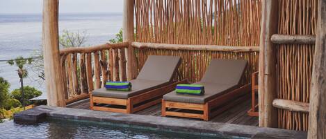 Villa, privézwembad, uitzicht op zee | Terras