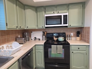 Microwave, oven, stovetop, dishwasher