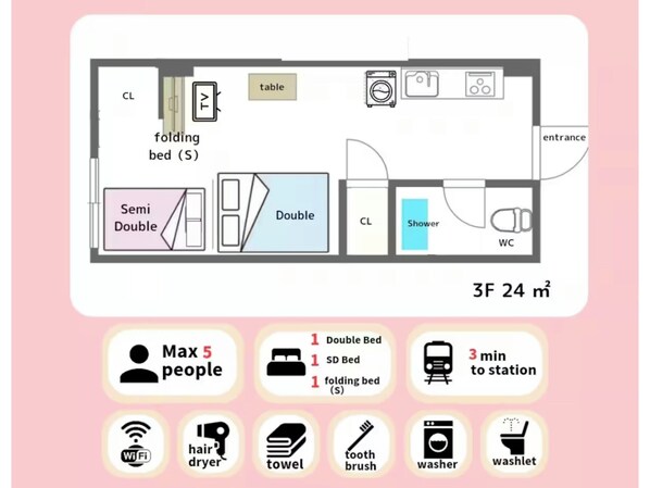 Floor plan - Nonsmoking 3minute walk from A37 Station Near / Osaka Ōsaka (Osaka)